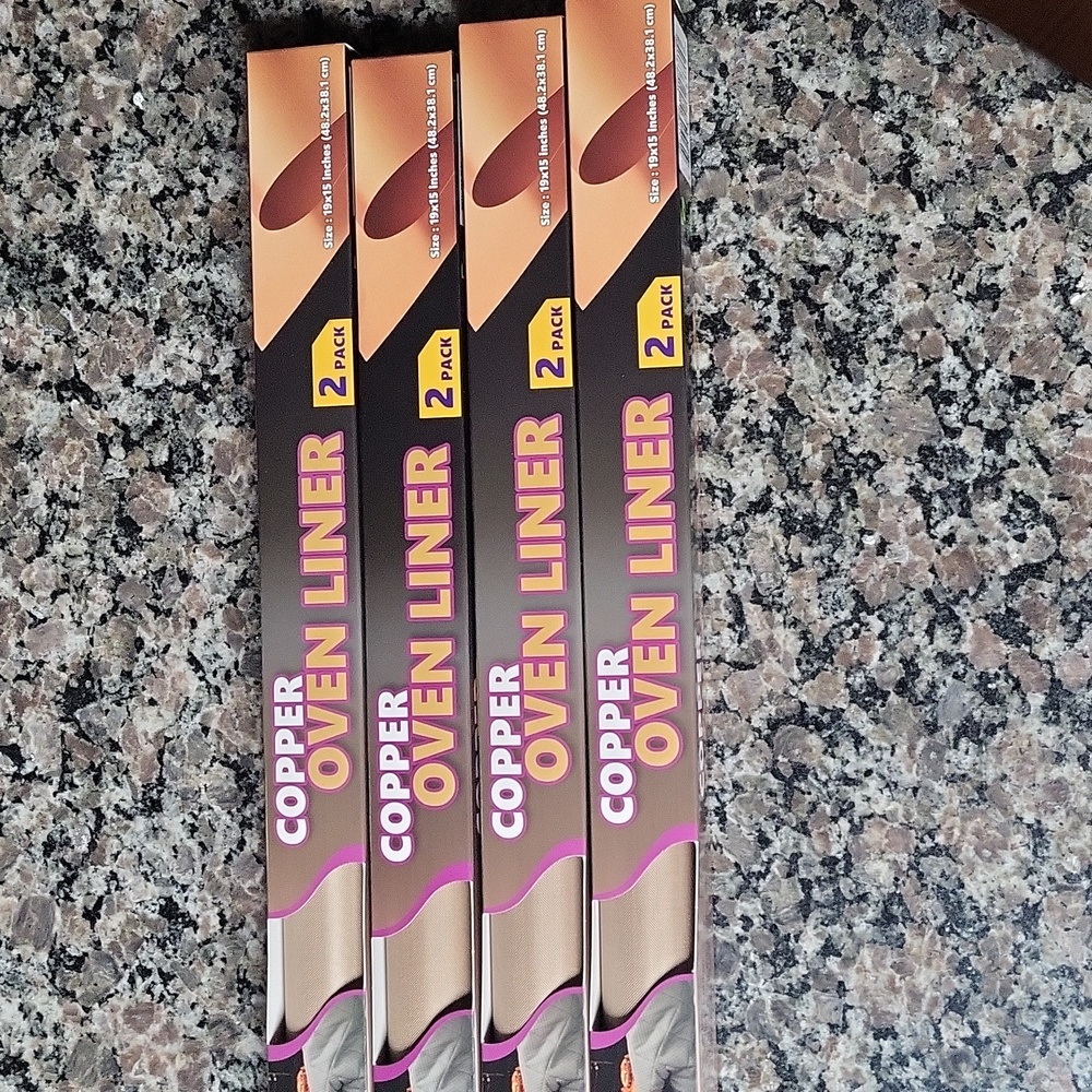 COPY - Lot of 4 each a 2 pack Copper Oven Liner new 19 in x 15 in BPA & PFOA  f…